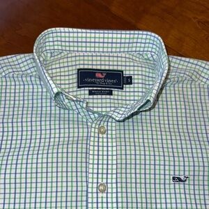 Vineyard Vines Men's Green Checkered Shirt